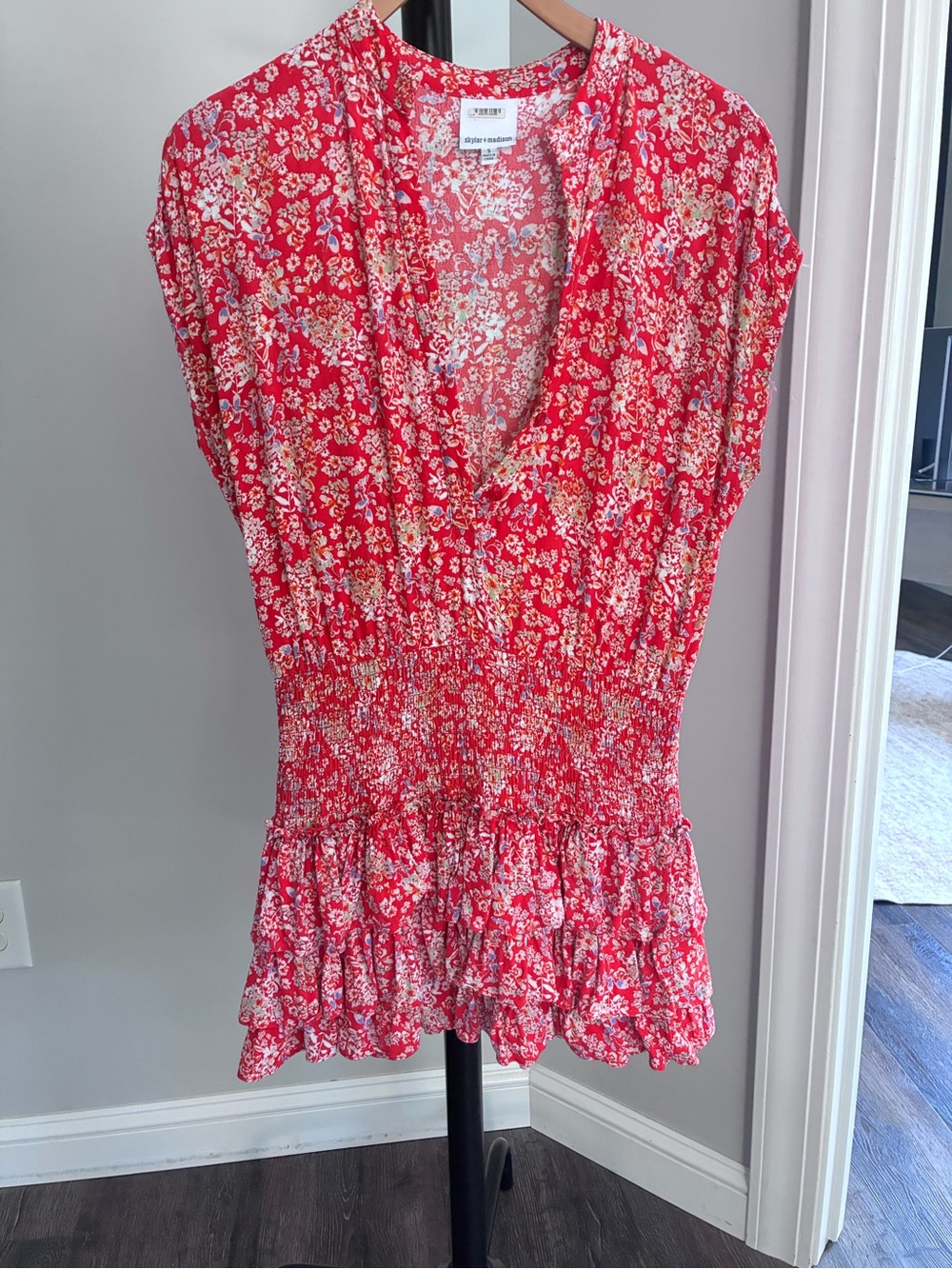 Skylar & Madison Ruffle Dress- Very flattering with a perfect heel.